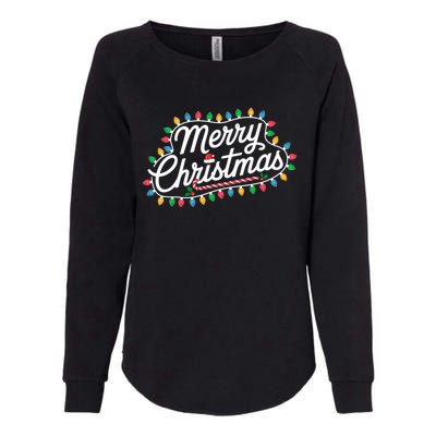 Funny Merry Christmas Lights Xmas Family Womens California Wash Sweatshirt