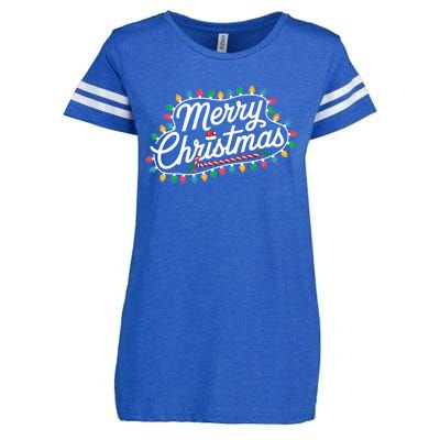 Funny Merry Christmas Lights Xmas Family Enza Ladies Jersey Football T-Shirt