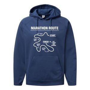 Funny Marathon Cool Gift Performance Fleece Hoodie