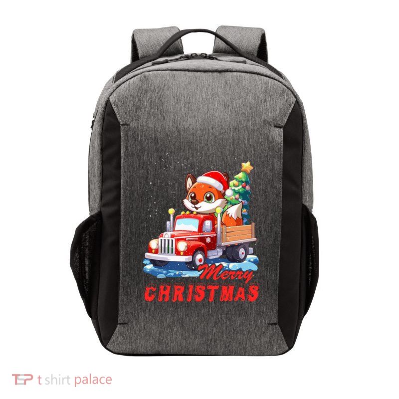 Fox Merry Christmas Gift Tree Lights Truck Ugly Xmas Vector Backpack