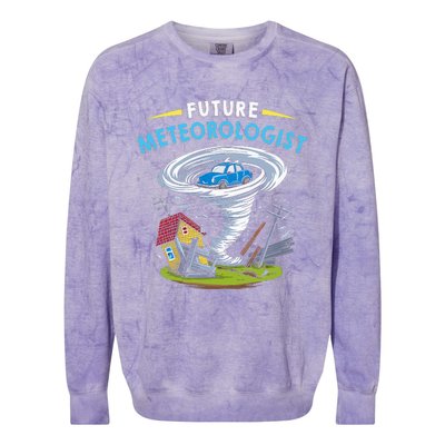 Future Meteorologist Costume Weathermen Tornado Colorblast Crewneck Sweatshirt