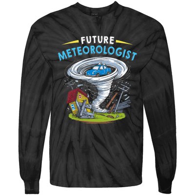 Future Meteorologist Costume Weathermen Tornado Tie-Dye Long Sleeve Shirt