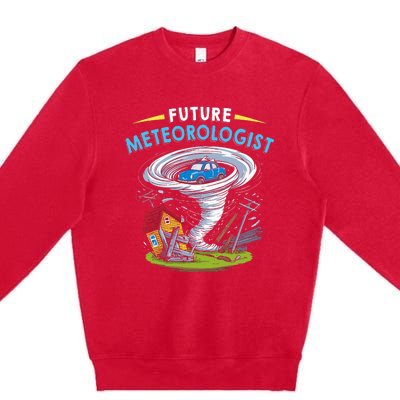 Future Meteorologist Costume Weathermen Tornado Premium Crewneck Sweatshirt