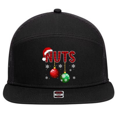 Funny Matching Chestnuts Christmas Couples Nuts 7 Panel Mesh Trucker Snapback Hat