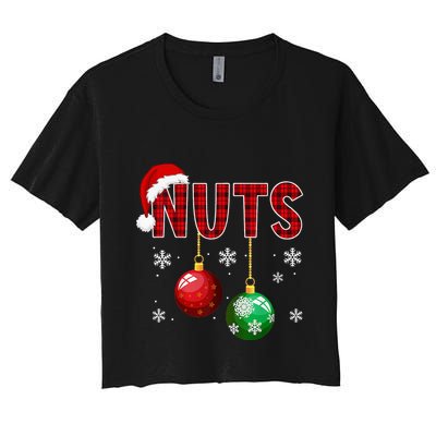 Funny Matching Chestnuts Christmas Couples Nuts Crop Top