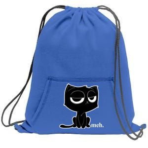 Funny Meh Cat Gift Cute Kitty Cat Hooded Gift Sweatshirt Cinch Pack Bag