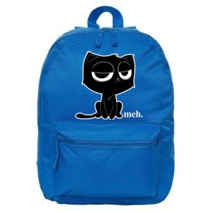 Funny Meh Cat Gift Cute Kitty Cat Hooded Gift 16 in Basic Backpack