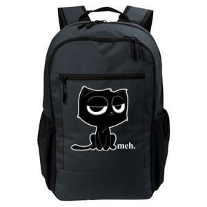 Funny Meh Cat Gift Cute Kitty Cat Hooded Gift Daily Commute Backpack