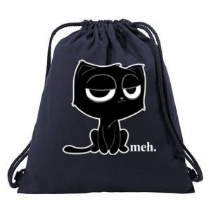 Funny Meh Cat Gift Cute Kitty Cat Hooded Gift Drawstring Bag