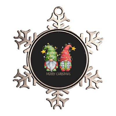 Funny Merry Christmas Gnomes Holiday Long Sleeve Metallic Star Ornament