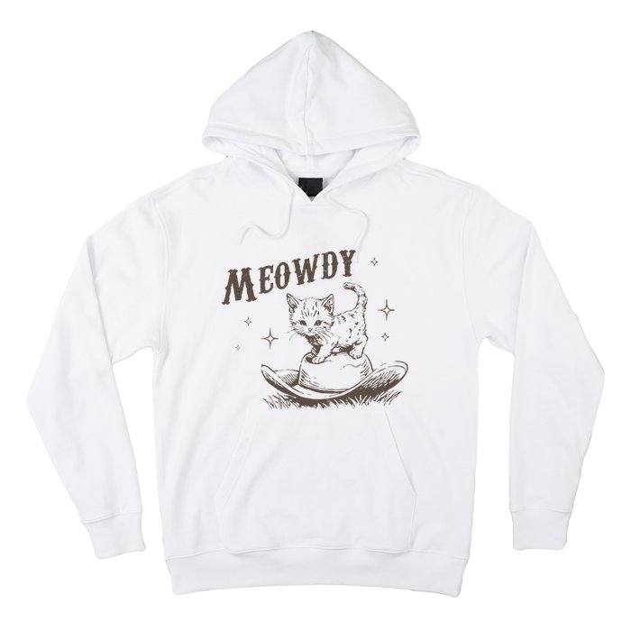 Funny Meowdy Cute Kitten Cat Country Western Vintage Hoodie