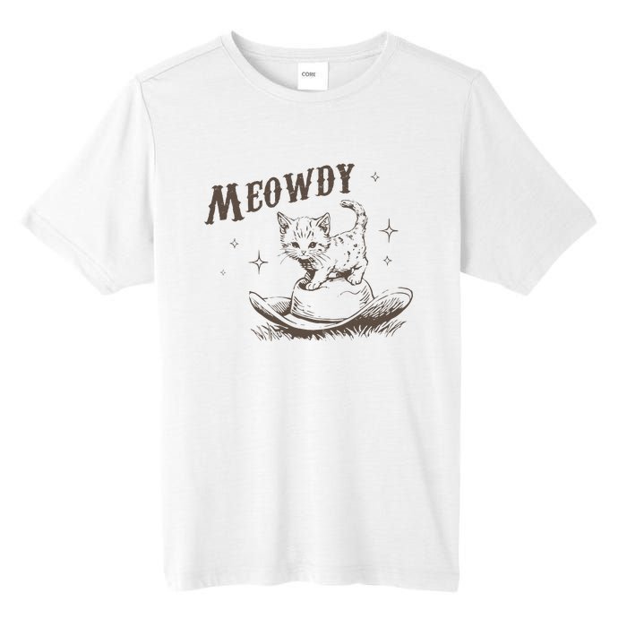 Funny Meowdy Cute Kitten Cat Country Western Vintage Tall Fusion ChromaSoft Performance T-Shirt