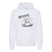 Funny Meowdy Cute Kitten Cat Country Western Vintage Premium Hoodie