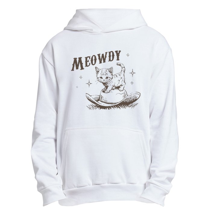 Funny Meowdy Cute Kitten Cat Country Western Vintage Urban Pullover Hoodie