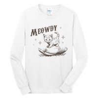 Funny Meowdy Cute Kitten Cat Country Western Vintage Tall Long Sleeve T-Shirt