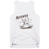 Funny Meowdy Cute Kitten Cat Country Western Vintage Tank Top