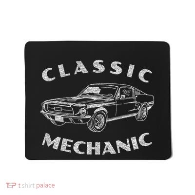 Funny Mechanic Classic Car Graphic Mousepad