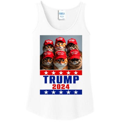 Funny Make Cats Save Again Trump Usa President Election 2024 Ladies Essential Tank