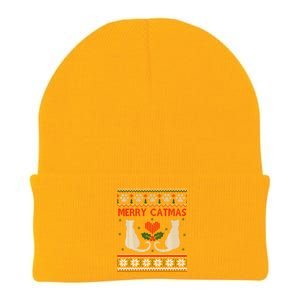 Funny Merry Catmas Ugly Christmas Sweater Knit Cap Winter Beanie