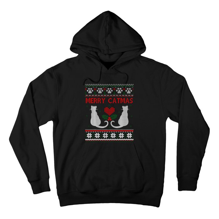 Funny Merry Catmas Ugly Christmas Sweater Hoodie