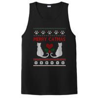 Funny Merry Catmas Ugly Christmas Sweater PosiCharge Competitor Tank