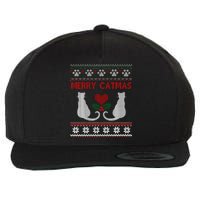 Funny Merry Catmas Ugly Christmas Sweater Wool Snapback Cap