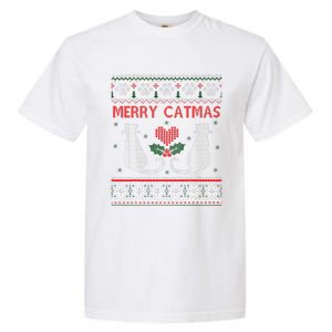 Funny Merry Catmas Ugly Christmas Sweater Garment-Dyed Heavyweight T-Shirt