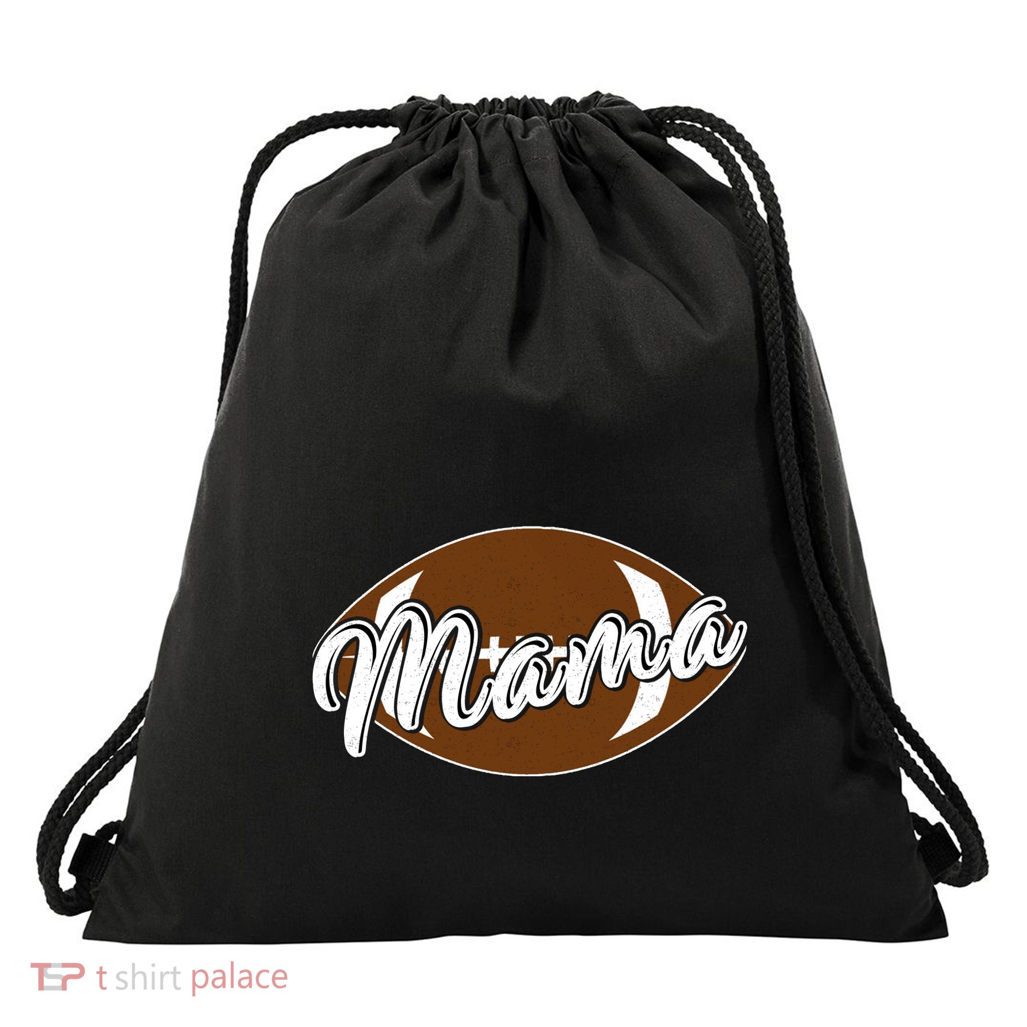 Football Mama, Cute Pee Wee League Mom Tee Drawstring Bag