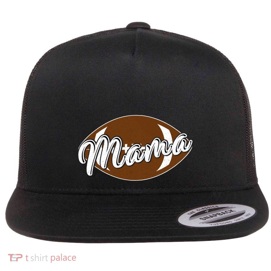 Football Mama, Cute Pee Wee League Mom Tee Flatbill Hat
