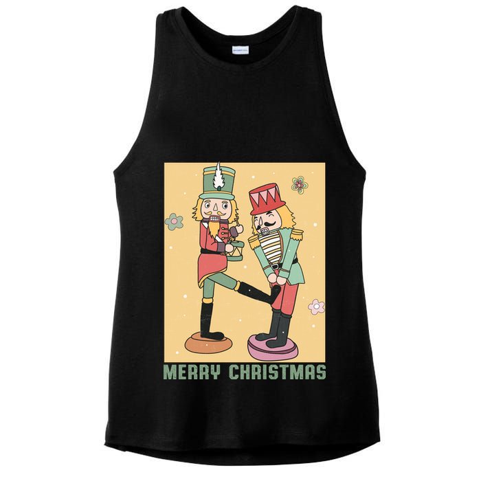 Funny Merry Christmas Nut Cracker Getting Nut Cracked Ladies PosiCharge Tri-Blend Wicking Tank