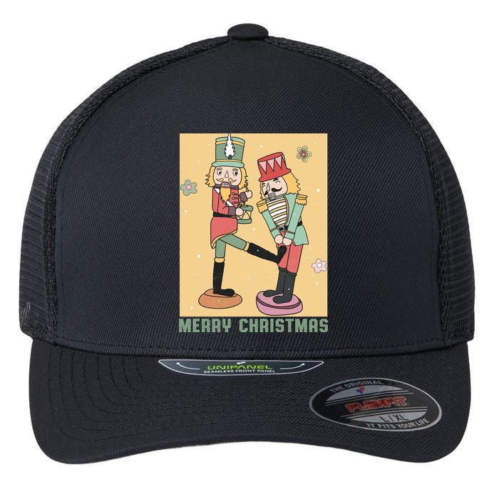 Funny Merry Christmas Nut Cracker Getting Nut Cracked Flexfit Unipanel Trucker Cap