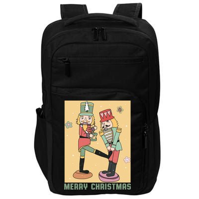 Funny Merry Christmas Nut Cracker Getting Nut Cracked Impact Tech Backpack
