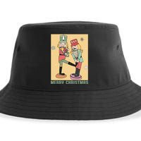 Funny Merry Christmas Nut Cracker Getting Nut Cracked Sustainable Bucket Hat
