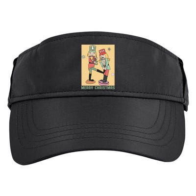Funny Merry Christmas Nut Cracker Getting Nut Cracked Adult Drive Performance Visor