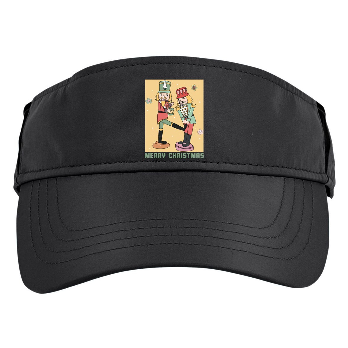 Funny Merry Christmas Nut Cracker Getting Nut Cracked Adult Drive Performance Visor