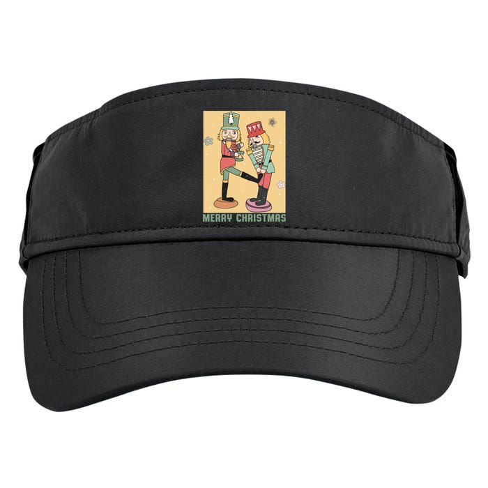 Funny Merry Christmas Nut Cracker Getting Nut Cracked Adult Drive Performance Visor