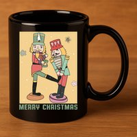 Funny Merry Christmas Nut Cracker Getting Nut Cracked 11oz C Handle Ceramic Mug