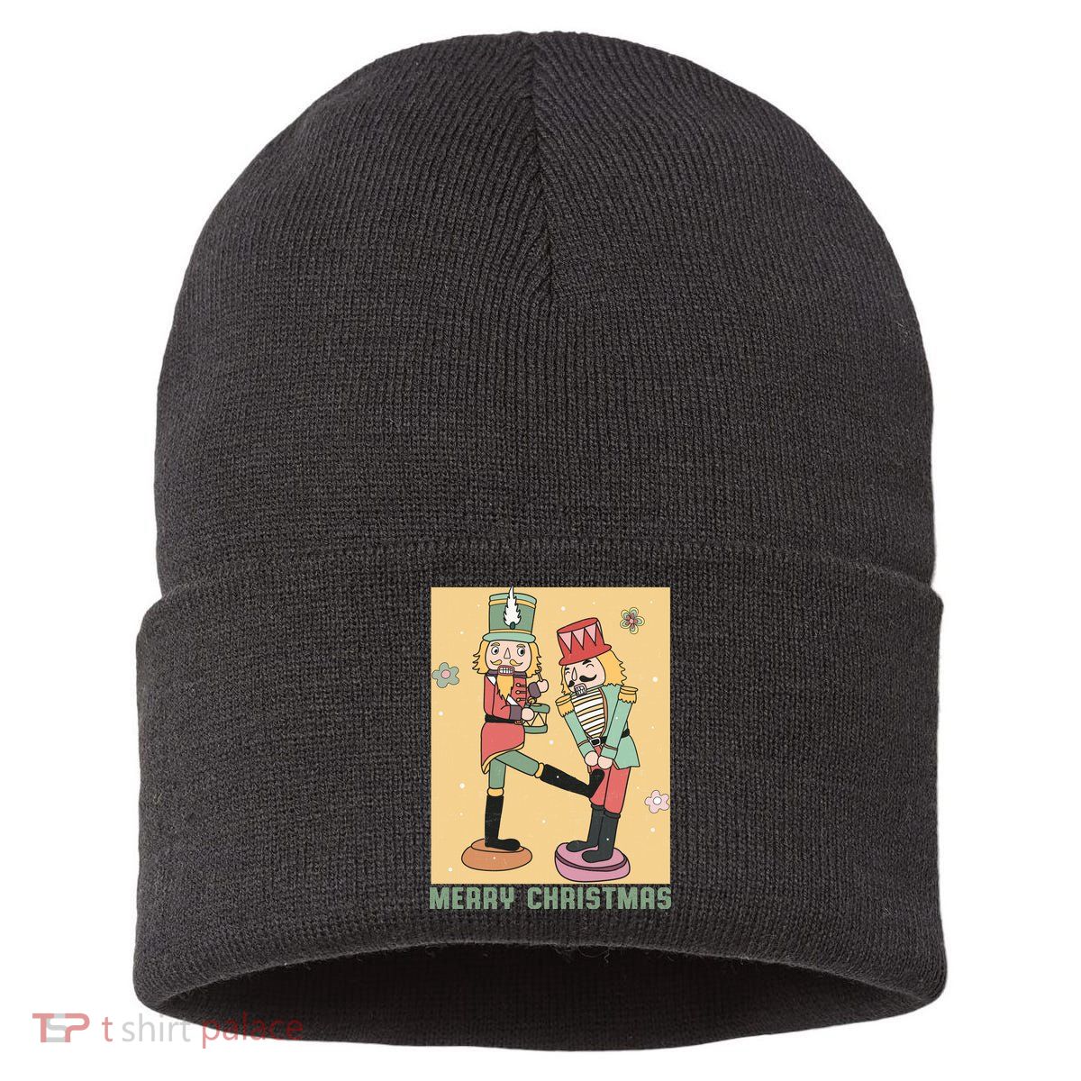 Funny Merry Christmas Nut Cracker Getting Nut Cracked Sustainable Knit Beanie