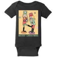 Funny Merry Christmas Nut Cracker Getting Nut Cracked Baby Bodysuit