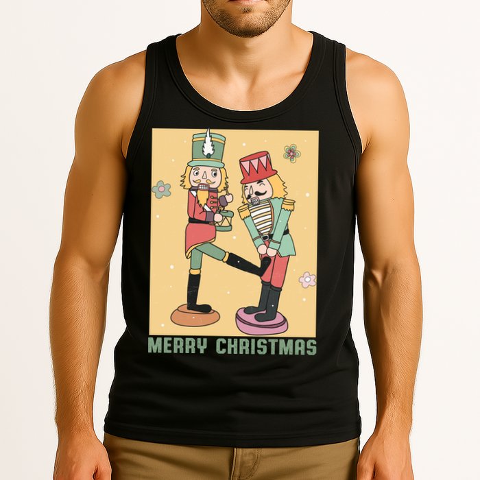 Funny Merry Christmas Nut Cracker Getting Nut Cracked Tank Top