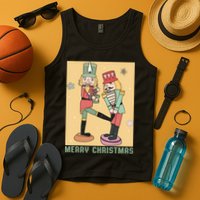 Funny Merry Christmas Nut Cracker Getting Nut Cracked Tank Top