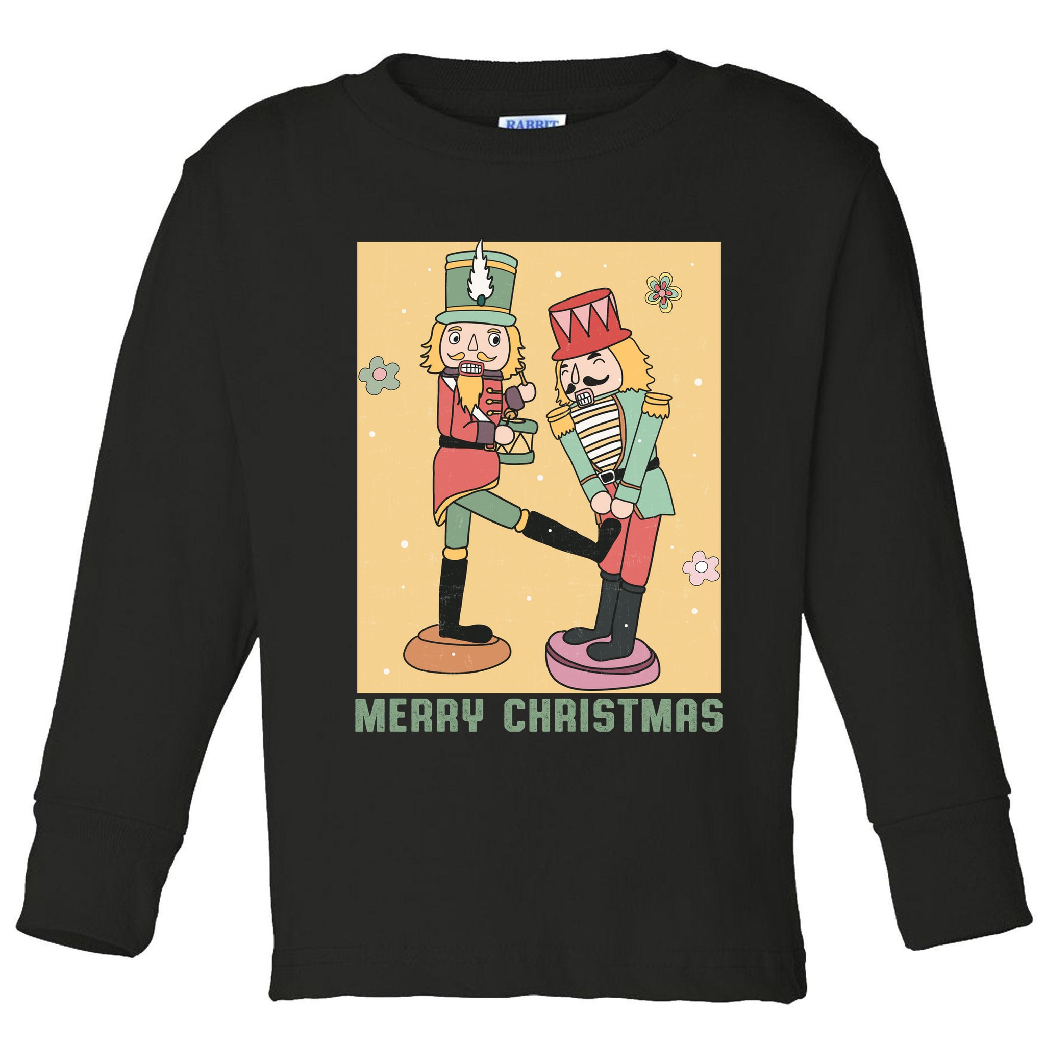 Funny Merry Christmas Nut Cracker Getting Nut Cracked Toddler Long Sleeve Shirt