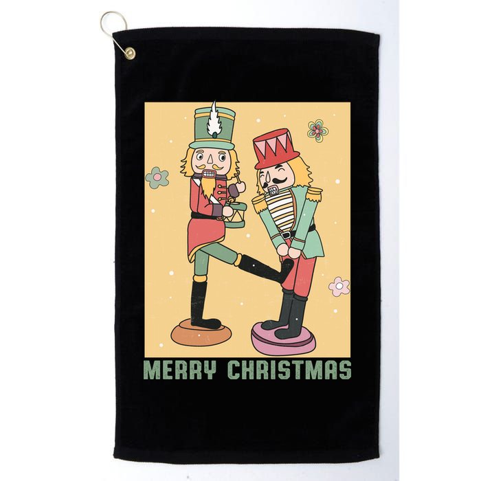 Funny Merry Christmas Nut Cracker Getting Nut Cracked Golf Towel