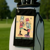 Funny Merry Christmas Nut Cracker Getting Nut Cracked Golf Towel