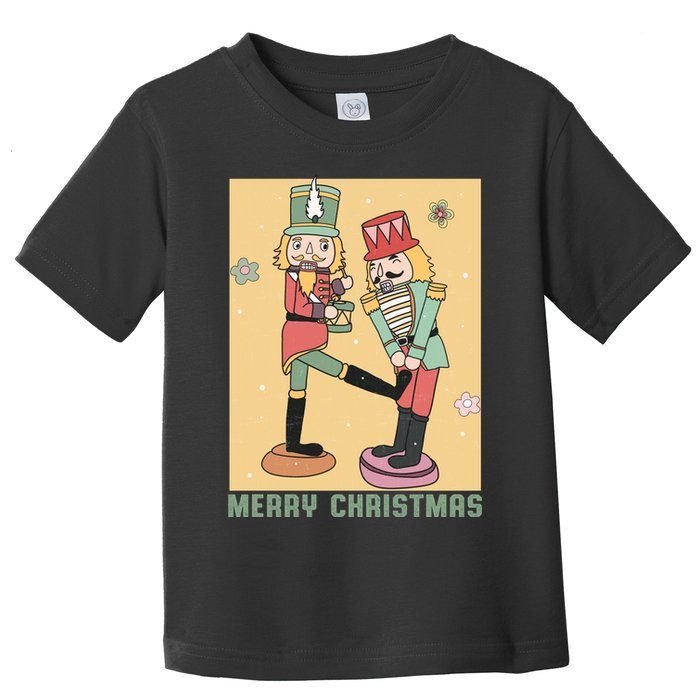 Funny Merry Christmas Nut Cracker Getting Nut Cracked Toddler T-Shirt