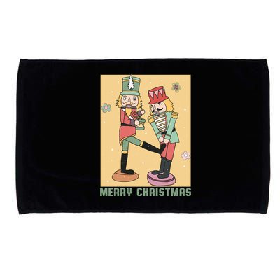 Funny Merry Christmas Nut Cracker Getting Nut Cracked Microfiber Hand Towel