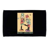Funny Merry Christmas Nut Cracker Getting Nut Cracked Microfiber Hand Towel