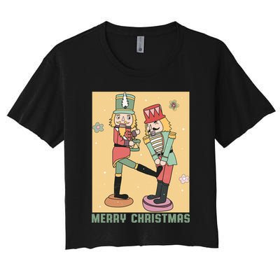 Funny Merry Christmas Nut Cracker Getting Nut Cracked Crop Top