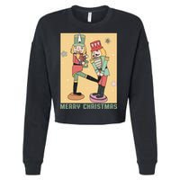 Funny Merry Christmas Nut Cracker Getting Nut Cracked Cropped Pullover Crew