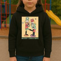 Funny Merry Christmas Nut Cracker Getting Nut Cracked Kids Hoodie